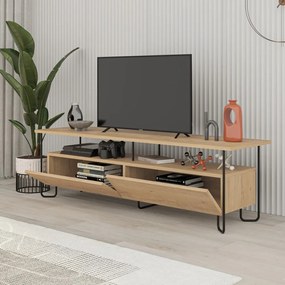 Tavolo TV in rovere di colore naturale 150x45 cm Dilly - Marckeric