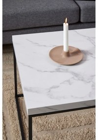 Tavolino bianco con piano in marmo 55x110 cm Barossa - Actona