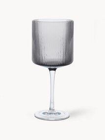 Set di 2 bicchieri da vino rosso in vetro soffiato con scanalatura in rilievo Ripple