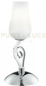 Lume angel bianco e cromo 1 luce attacco e14 18x43cm vetro soffiato