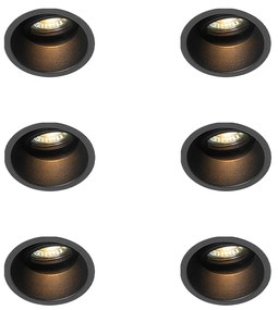 Set di 6 Faretto da incasso nero inclinabile - ALLOY