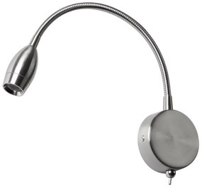Applique LED 3W Flessibile per Comodino o Specchio in Acciaio BIANCO NATURALE