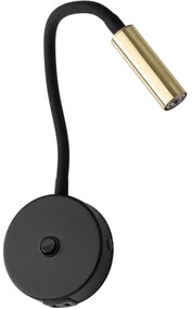 Lampada da parete con USB port LAGOS 1xG9/3W/5V nero/oro