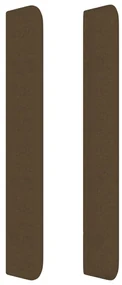 Testiera ad orecchio marrone scuro 203x16x118/128 cm in tessuto
