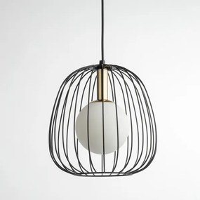 Lampadario a sospensione con filo BELL 1xG9/12W/230V diametro 24 cm nero/oro