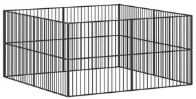 Box per cani 8 pannelli nero acciaio zincato