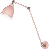 Lampada da parete moderna rosa pastello da lettura a braccio lungo in metallo bianco dal design moderno