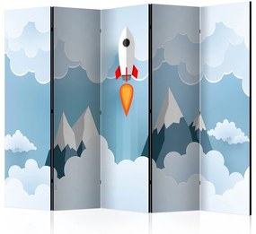 Paravento  Rocket in the Clouds II [Room Dividers]  Colore Bianco, Dimensioni e Misure 225x172