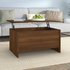 Tavolino rovere marrone 80x55,5x41,5 cm in legno multistrato