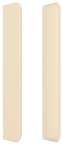 Testiera ad orecchio crema 93x16x118/128 cm in tessuto