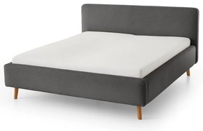 Letto matrimoniale imbottito grigio scuro con contenitore con rete inclusa 140x200 cm Mattis – Meise Möbel