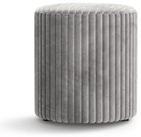 Poggiapiedi grigio chiaro con rivestimento in velluto a coste Dia – Micadoni