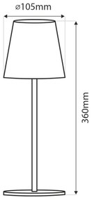 Lampada da tavolo LED dimmerabile touch 5W 5V USB 1200 mAh bianca