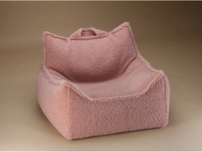 Pouf a sacco per bambini rosa con rivestimento in bouclé Chair – Wigiwama