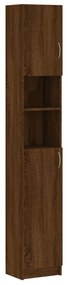 Armadietto bagno rovere marrone 32x25,5x190cm legno multistrato