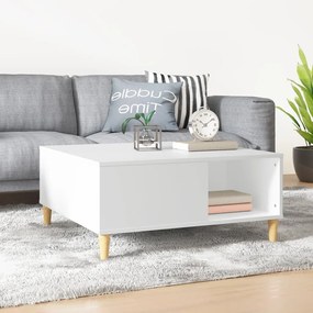 Tavolino Da Salotto Bianco 80x80x36,5 Cm İn Legno Multistrato /