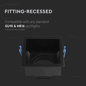 Plafoniera GU10 9x9 cm nera