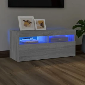 Mobile porta tv con luci led grigio sonoma 90x35x40 cm