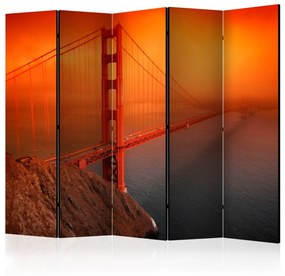 Paravento Golden Gate Bridge II - architettura del ponte rosso