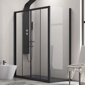 Box doccia 150x70 angolo doppio scorrevole colore nero KFN6000S - KAMALU