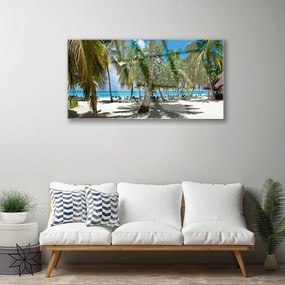Quadro vetro acrilico Paesaggio delle palme della spiaggia 100x50 cm