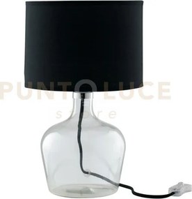 Lume hendrix nero 1 luce attacco e27 23x37cm in vetro con cavo in t...