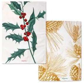 Panno da Cucina HappyFriday Xmas Mistletoe Multicolore 70 x 50 cm (2 Unità)