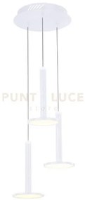 Tua, lampada a sospensione 3 luci, bianco opaco, led/27w 3000k 2400...