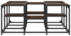 Tavolino da salotto rovere marrone 91x91x40cm legno multistrato