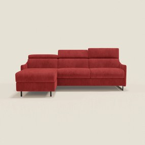 Loto Divano Letto Angolare con Penisola contenitore, Poggiatesta, Materasso Alto H18 in morbido tessuto impermeabile T14