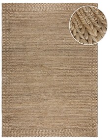 Tappeto in kenaf tessuto a mano in colore naturale 120x170 cm Drew Border - Flair Rugs