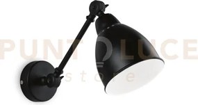 Newton applique a parete nero 1 luce attacco e27 orientabile
