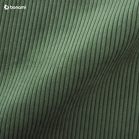 Divano letto in velluto a coste verde, angolo sinistro Moghan - Micadoni Home