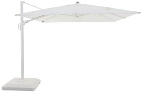 Ombrellone a palo laterale bianco SONORA NATERIAL con telo quadrato bianco L 288 x P 288 x H 258 cm