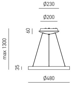 Sospensione Moderna Krizia Alluminio Satinato Bianco1 Modulo Led 38 W