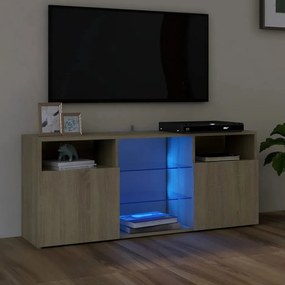 Mobile Porta TV con Luci LED Rovere Sonoma 120x30x50 cm