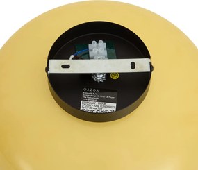 Plafoniera retrò nera con vetro giallo 30cm - Glaze