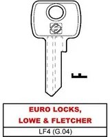 Silca chiave ottone lf4 (g.vae 0) euro locks, lowe & fletcher (20 pezzi) - Silca