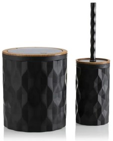 Set da bagno REINA 5 pz nero/marrone