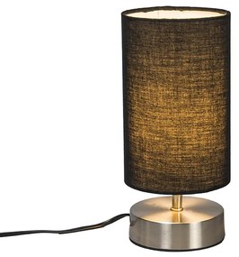 Lampada da tavolo moderna nera con acciaio - Milo 2