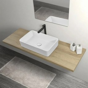 Mensola bagno 110 cm rovere miele per lavabi da appoggio serie Master