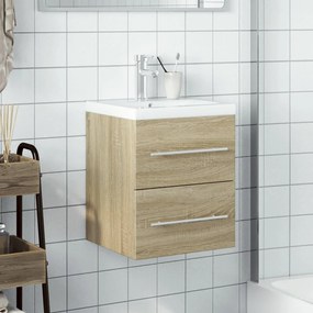 Mobile da bagno con lavabo integrato rovere sonoma