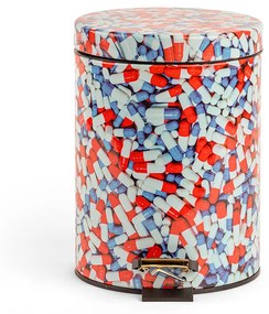 Seletti - Pills Toiletpaper Home Dustbin Ø 20,5 H. 27,5 Bianco/Rosso/Blu Seletti