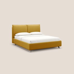 Nives letto imbottito contenitore sfoderabile in microfibra velluto impermeabile T09 giallo