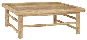 Set divani da giardino 2 pz con cuscini bianco crema in bambù