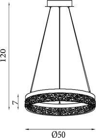 Searchlight 98700-50LT - Lampadario a sospensione dimmerabile a LED su cavo MADELEJNE LED/25W/230V