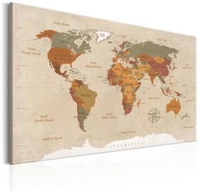 Quadro World Map: Beige Chic