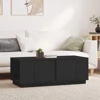 Tavolino da Salotto Nero 110x50x40 cm Legno Massello di Pino cod mxl 26698