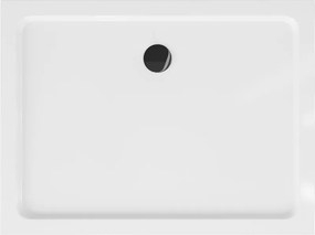 Mexen Flat piatto doccia rettangolare slim 80 x 70 cm, bianco, sifone nero - 40107080B