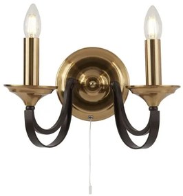 Applique belfry 2lt - bronzo scuro e metallo marrone